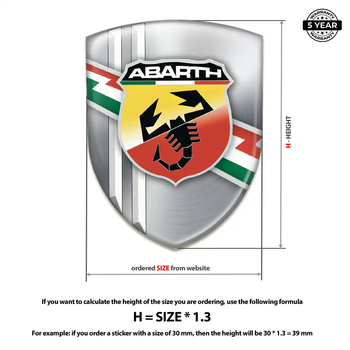 Abarth Resin Emblem Sticker Premium Dome