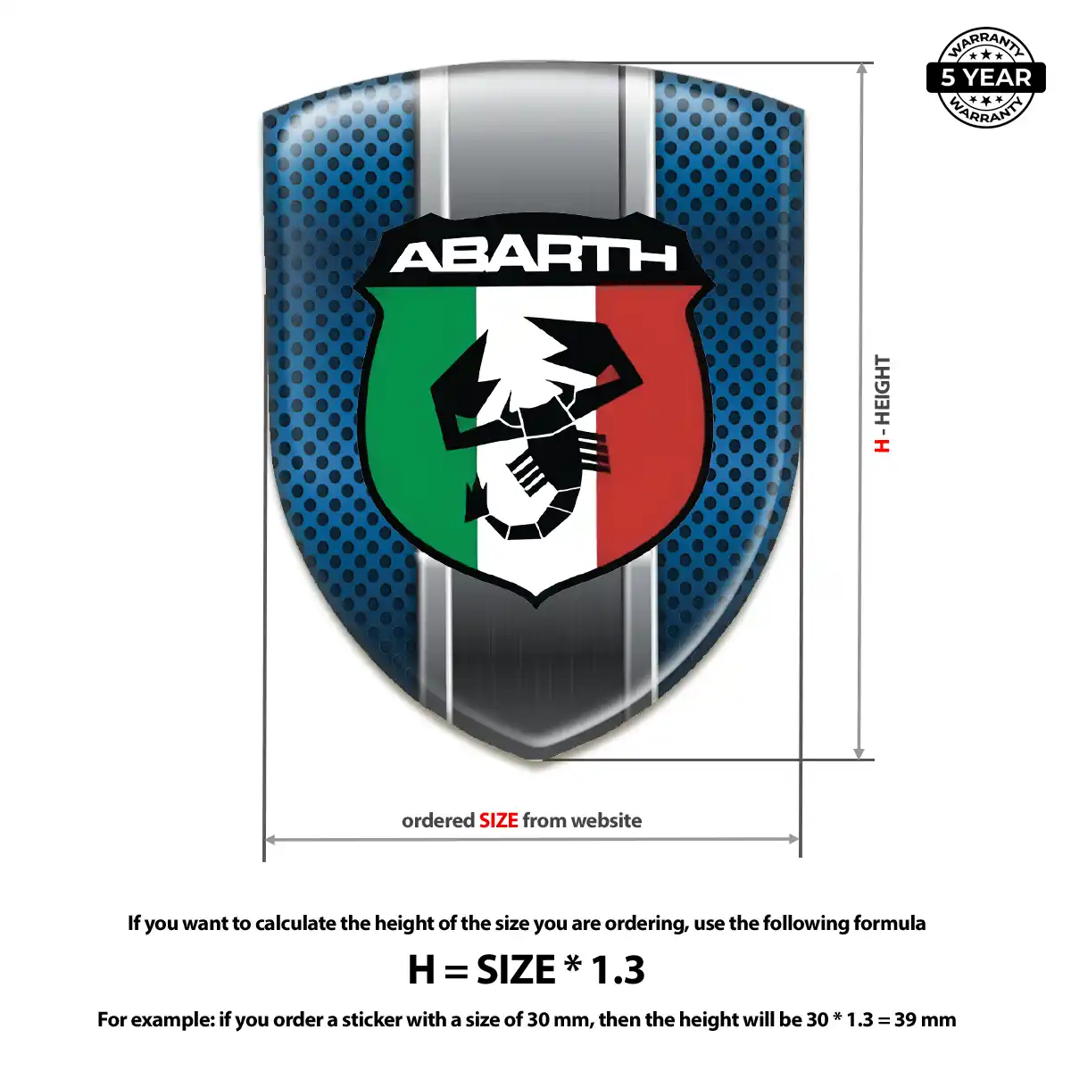 Abarth Resin Emblem Sticker Resin Elite