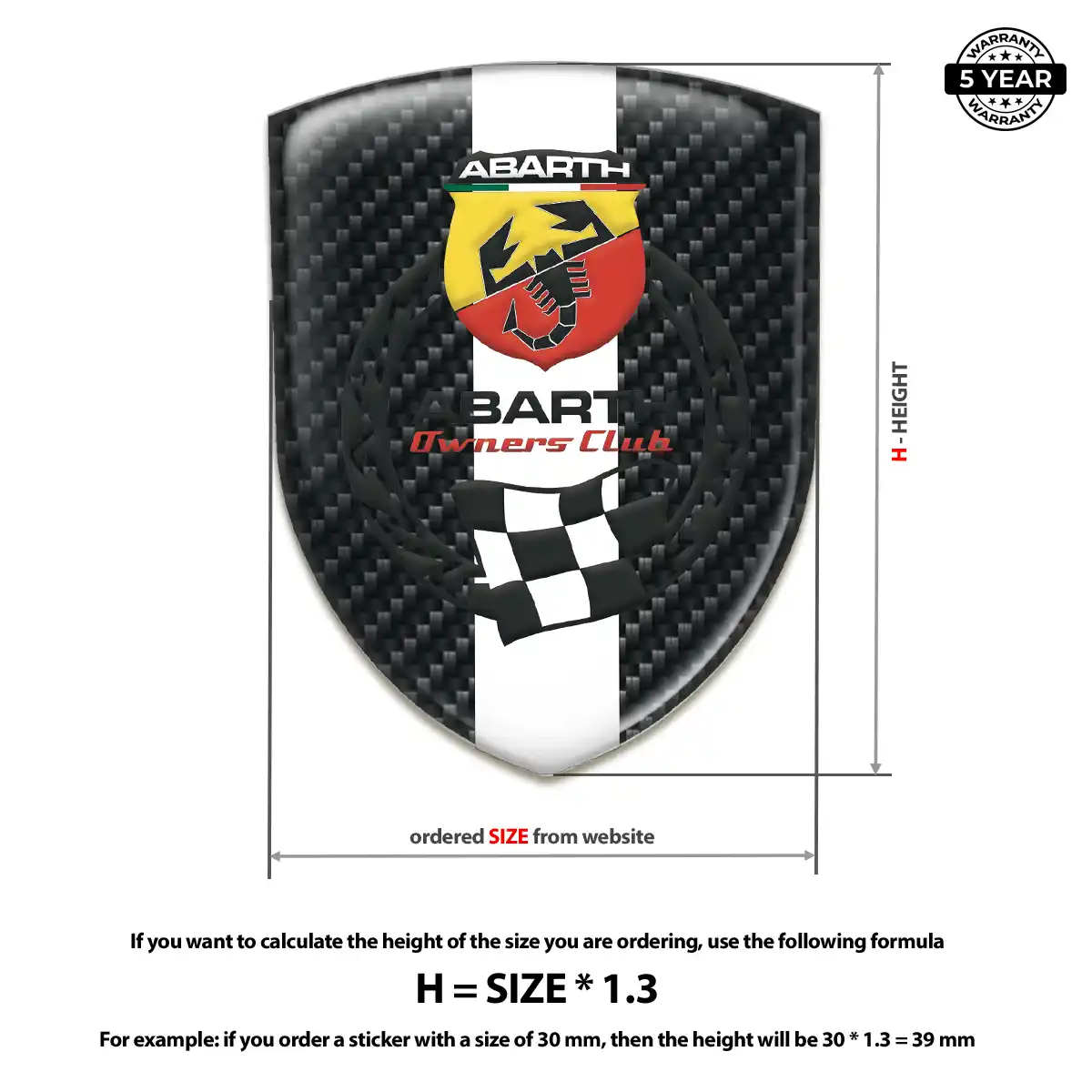 Abarth Resin Emblem Sticker Resin Luxe