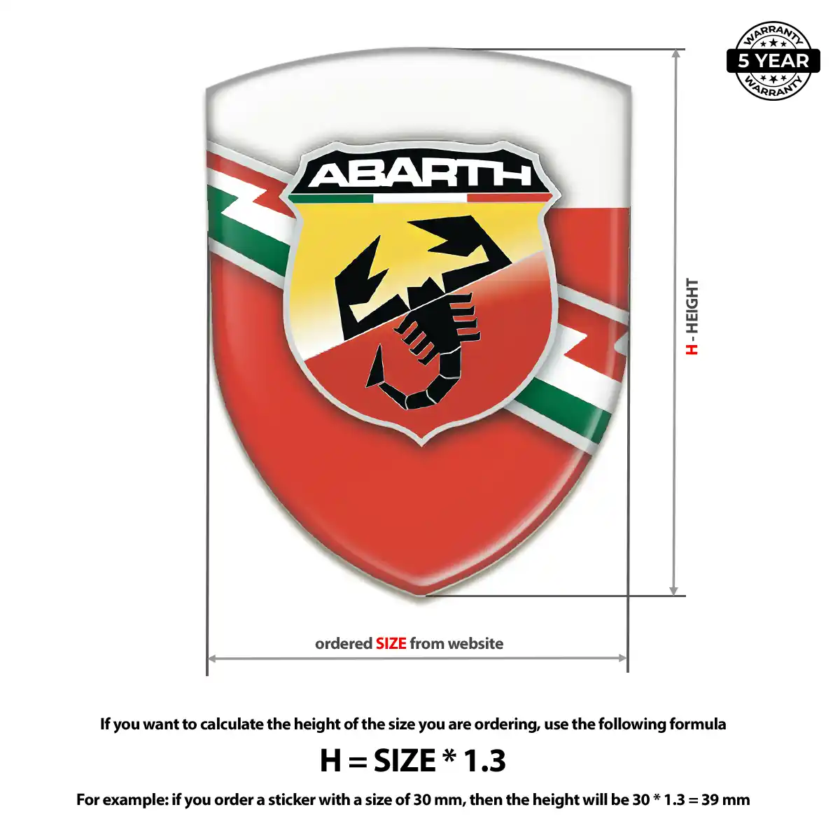 Abarth Resin Emblem Sticker Sleek Style