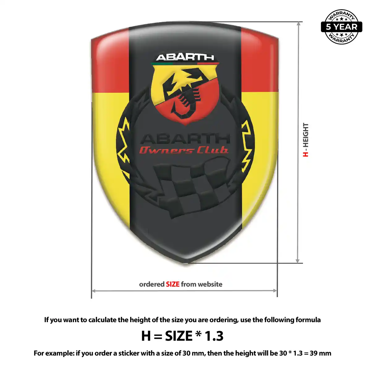 Abarth Resin Emblem Sticker Street Tuning