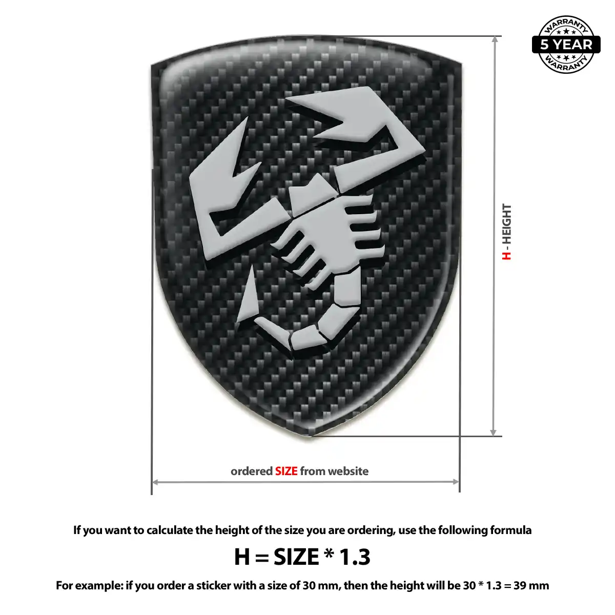 Abarth Self Adhesive Emblem Sticker Cabin Style
