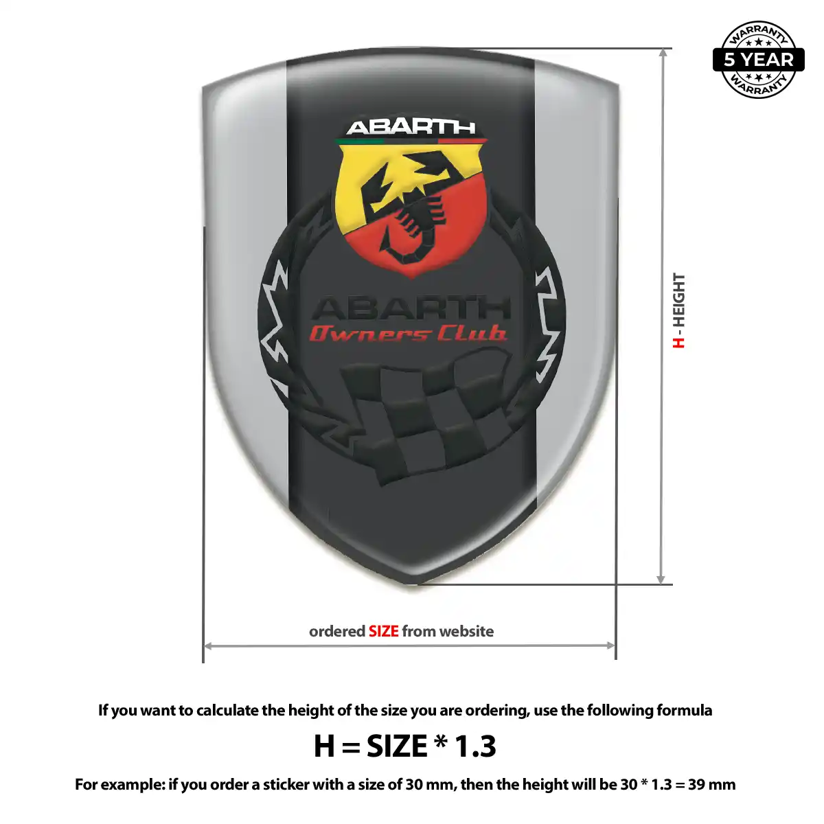 Abarth Self Adhesive Emblem Sticker Elite Finish