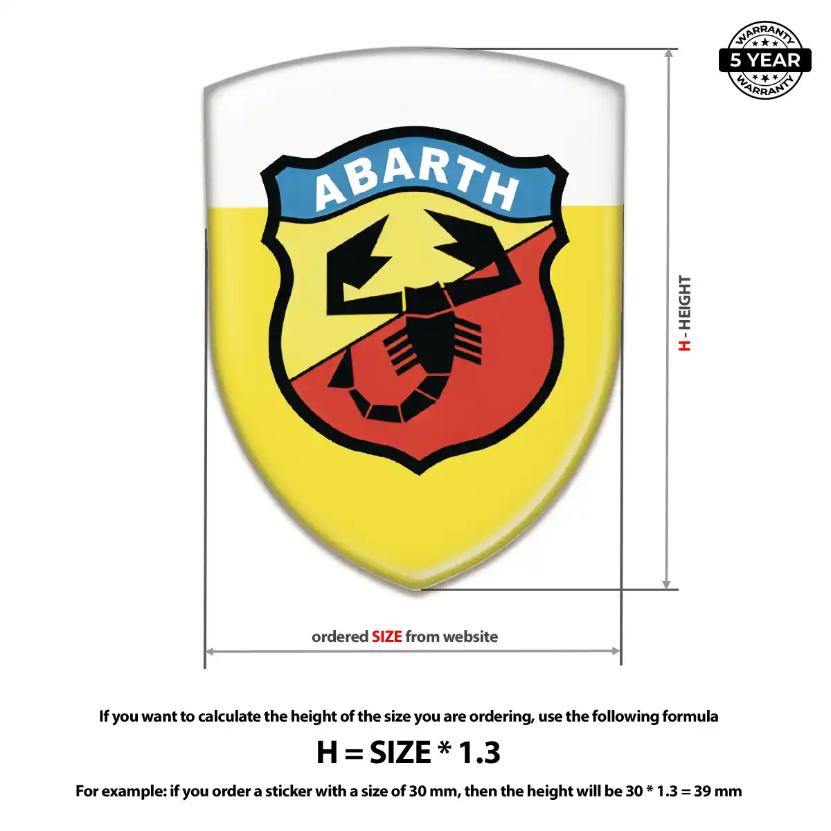 Abarth Self Adhesive Emblem Sticker Exterior Luxe