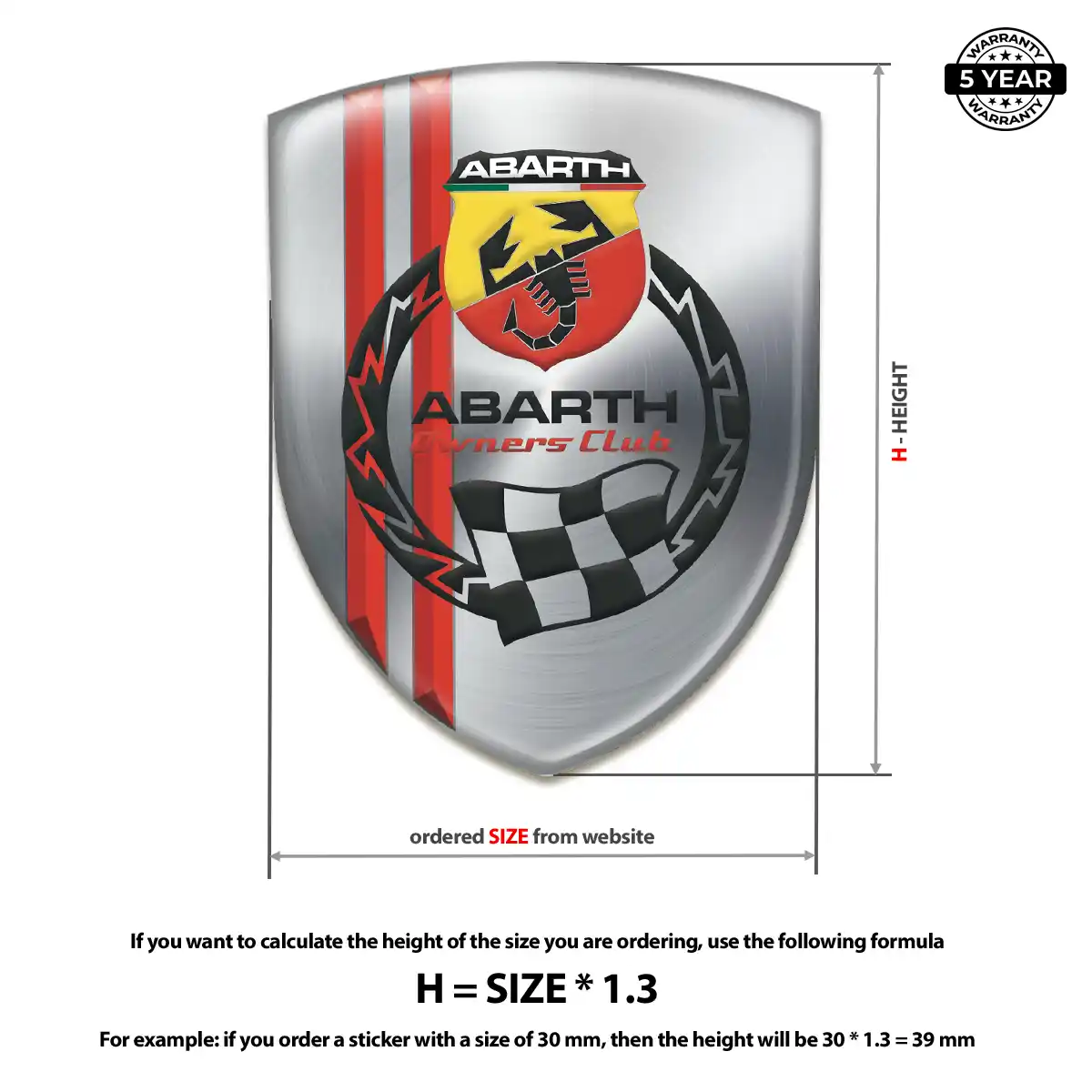 Abarth Self Adhesive Emblem Sticker Interior Elegance