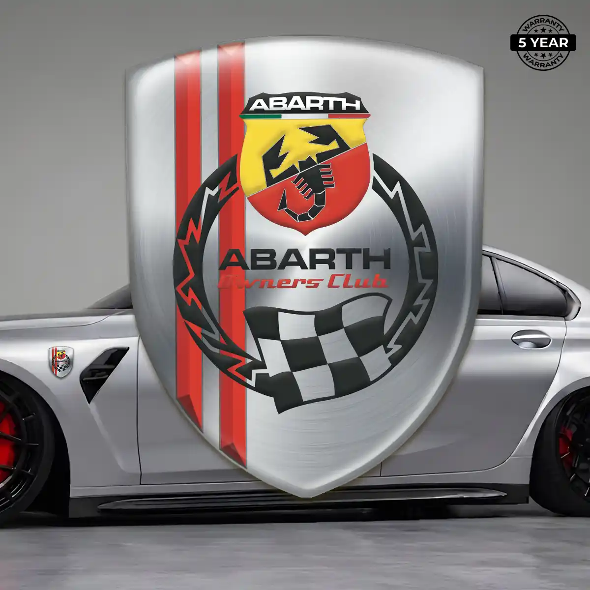 Abarth Self Adhesive Emblem Sticker Interior Elegance
