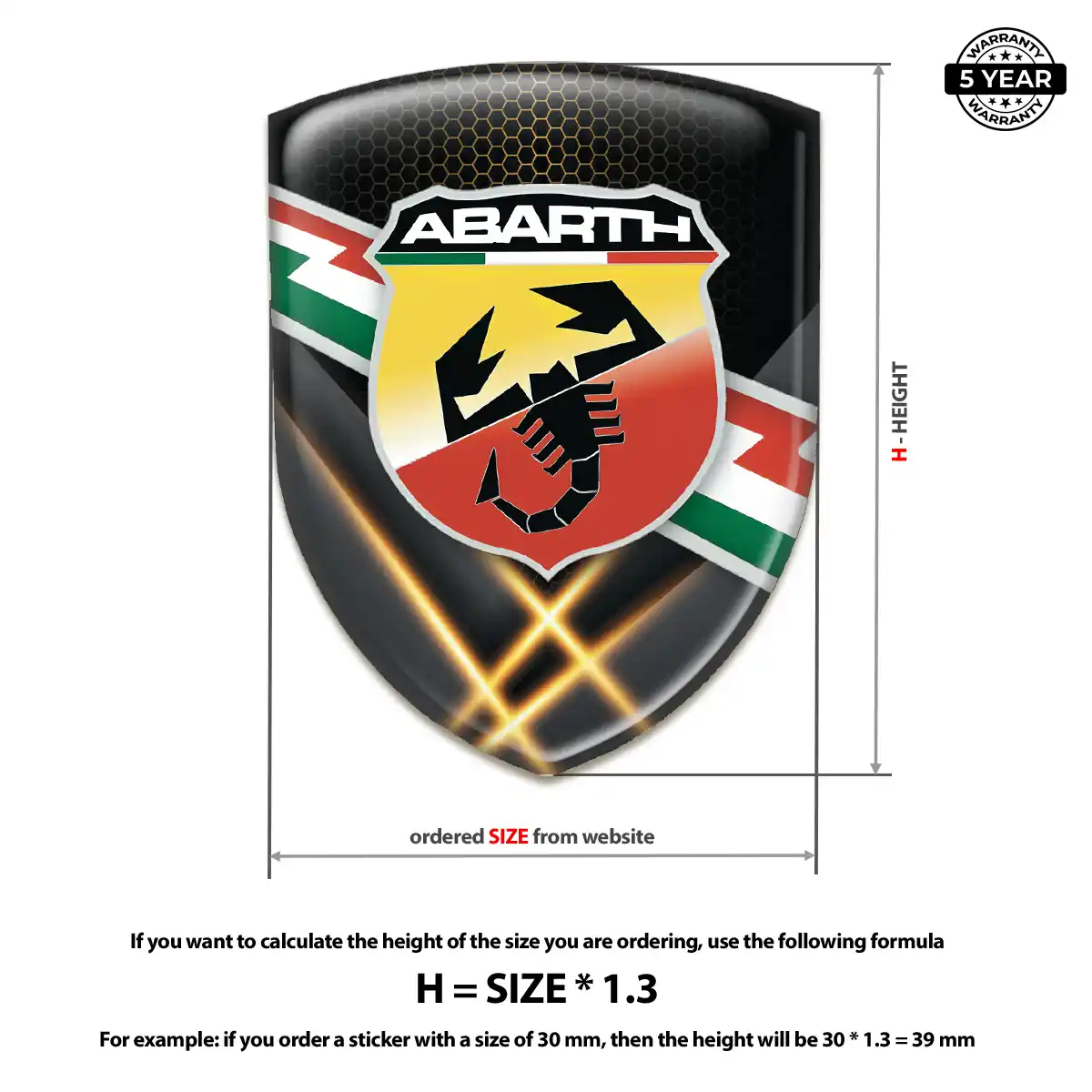 Abarth Self Adhesive Emblem Sticker Noble Edition