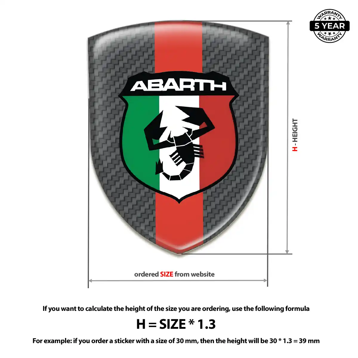 Abarth Self Adhesive Emblem Sticker Opulent Line