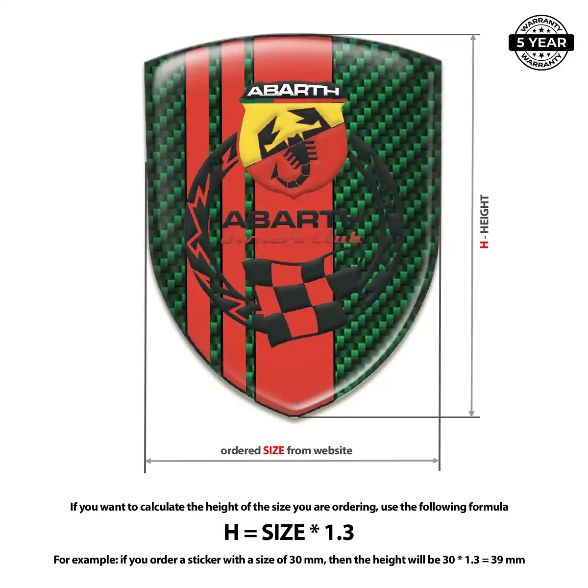 Abarth Self Adhesive Emblem Sticker Outer Style