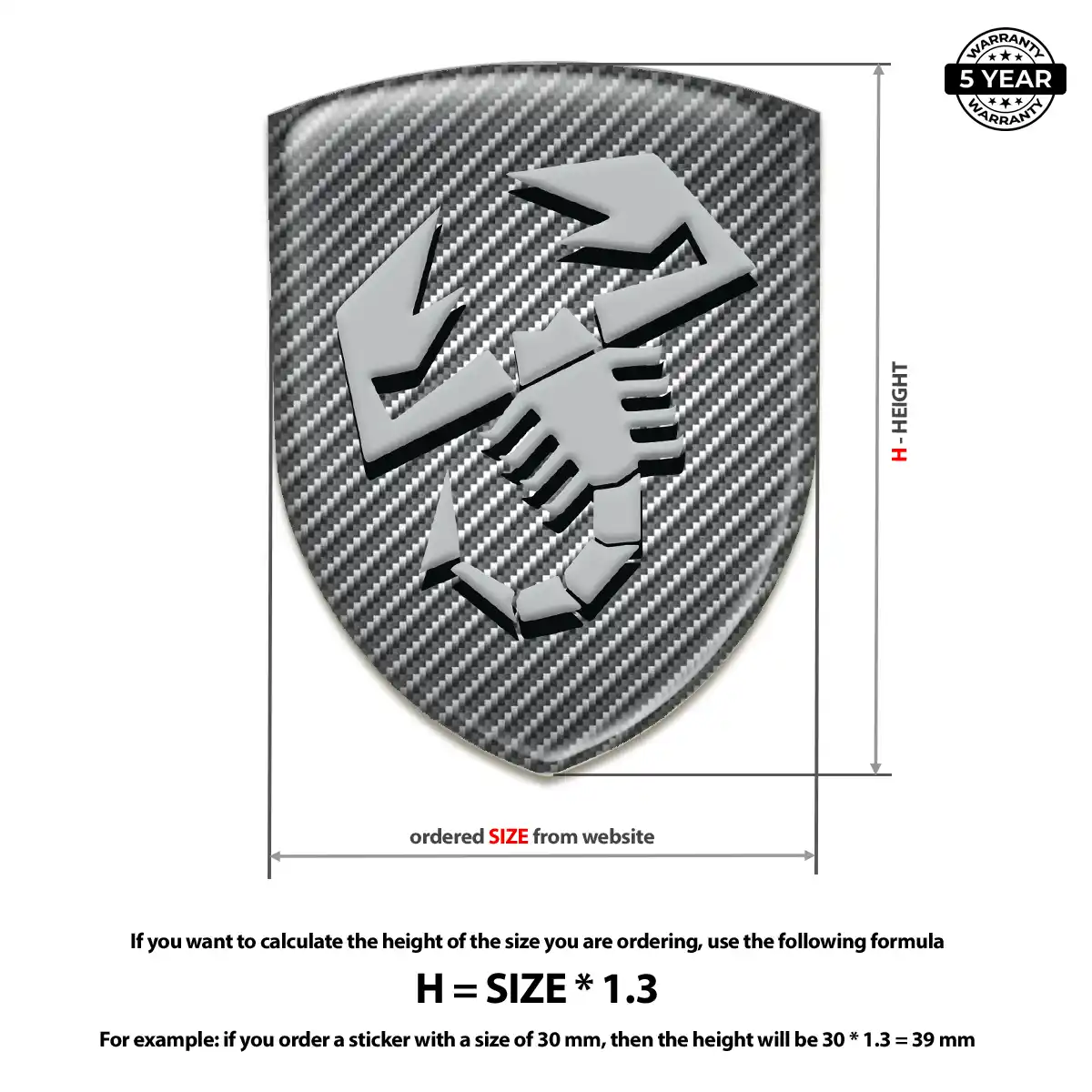 Abarth Self Adhesive Emblem Sticker Premium Dome