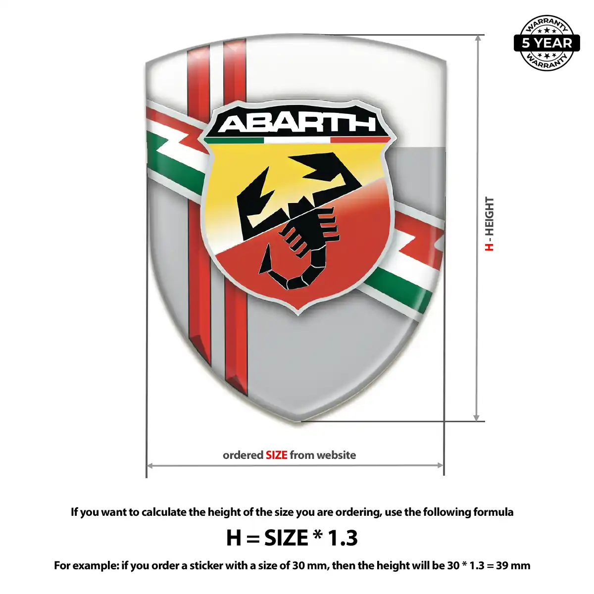 Abarth Self Adhesive Emblem Sticker Refined Design