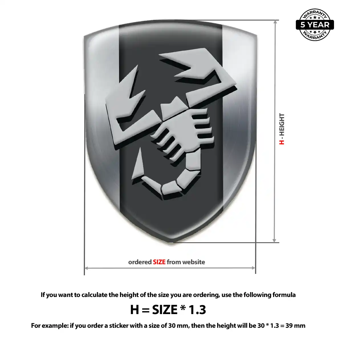 Abarth Self Adhesive Emblem Sticker Resin Elite