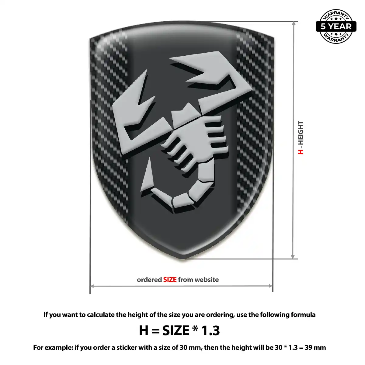 Abarth Self Adhesive Emblem Sticker Signature Grade
