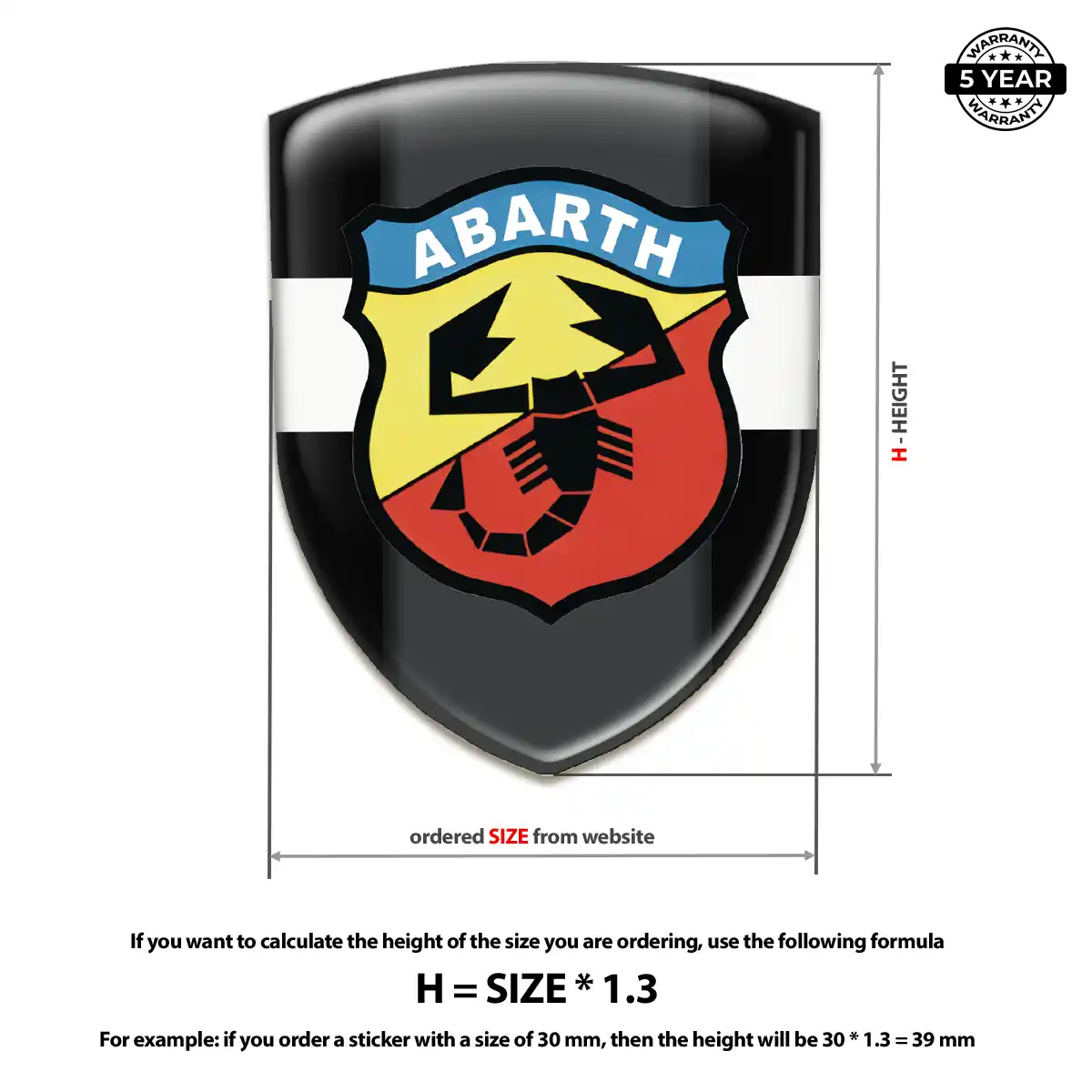 Abarth Self Adhesive Emblem Sticker Street Tuning