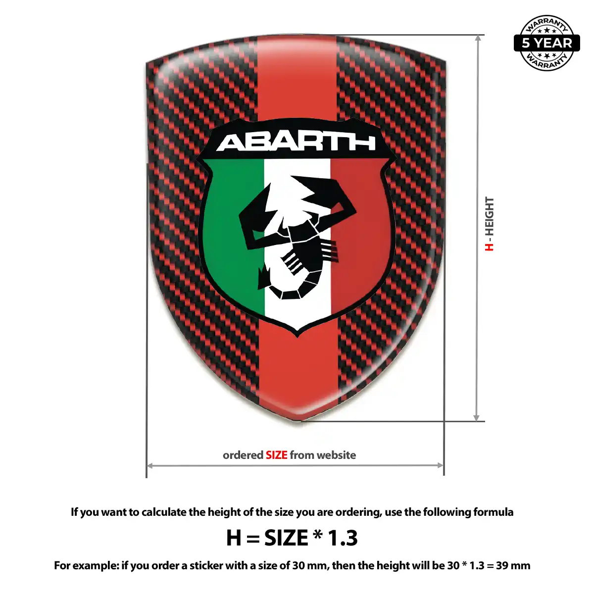 Abarth Silicone Badge Premium Dome