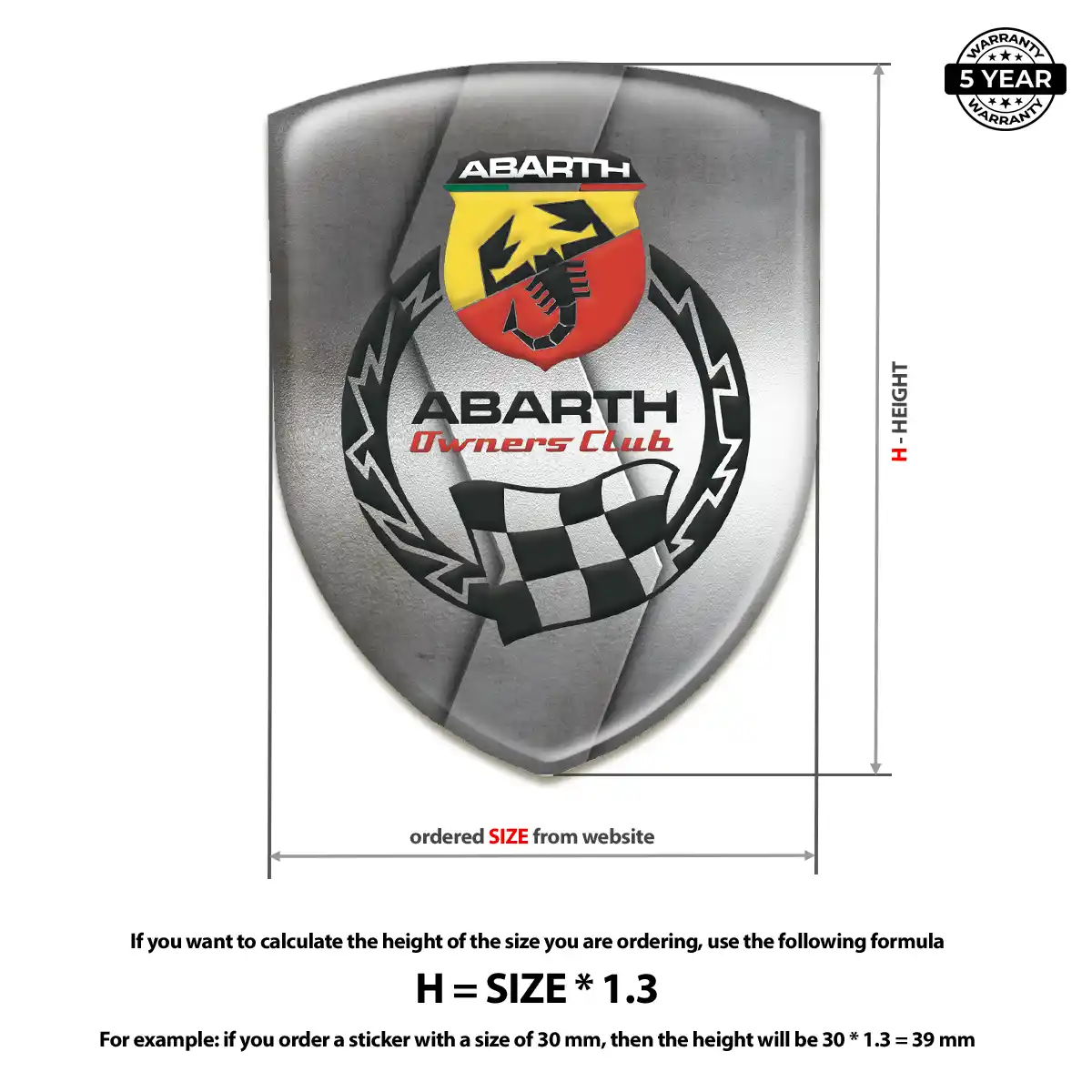 Abarth Silicone Sticker Interior Elegance