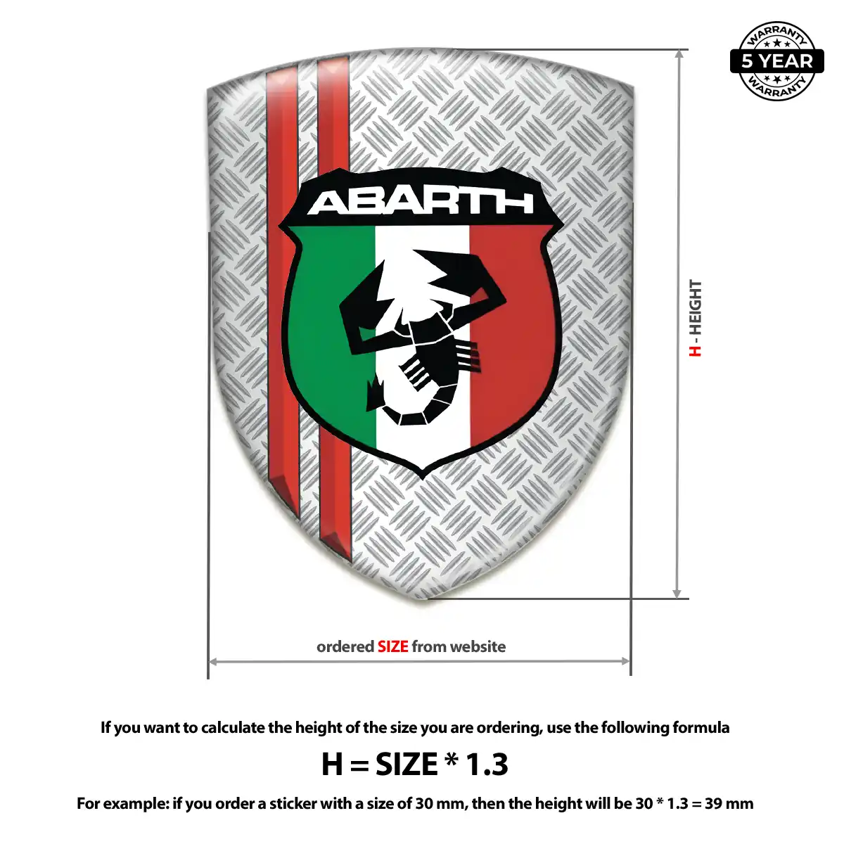 Abarth Silicone Sticker Outer Style