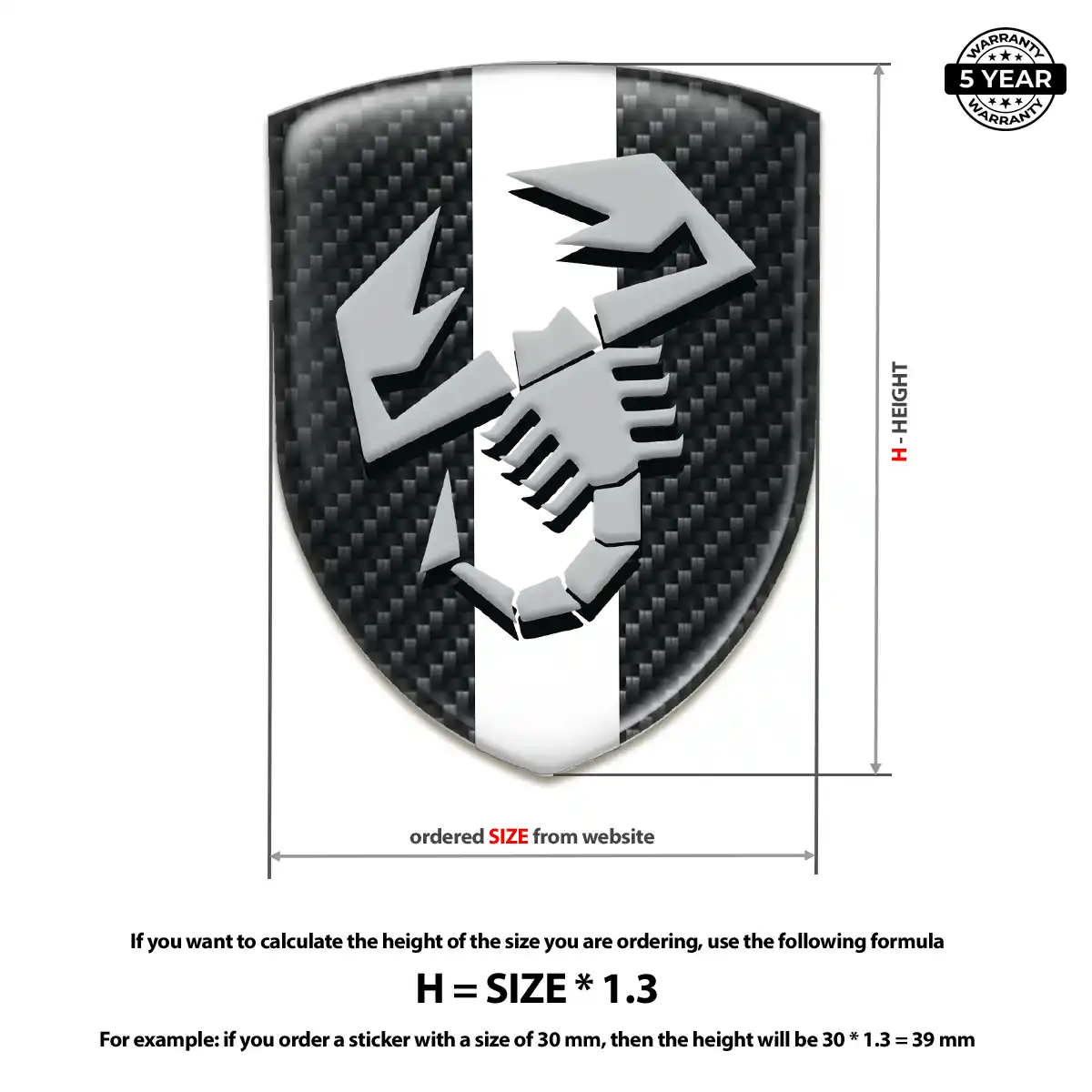 Abarth Silicone Sticker Performance Style