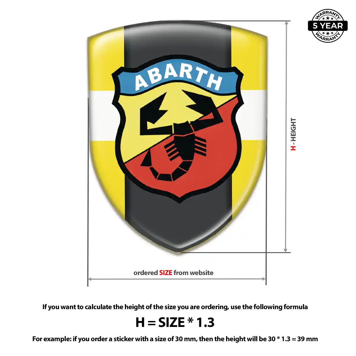 Abarth Silicone Sticker Premium Dome