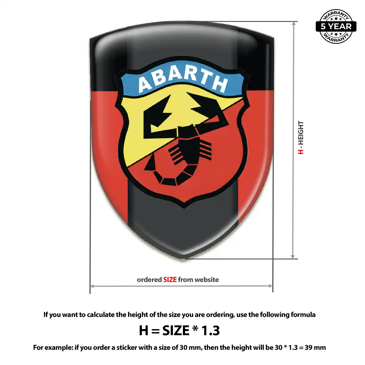 Abarth Silicone Sticker Prime Quality