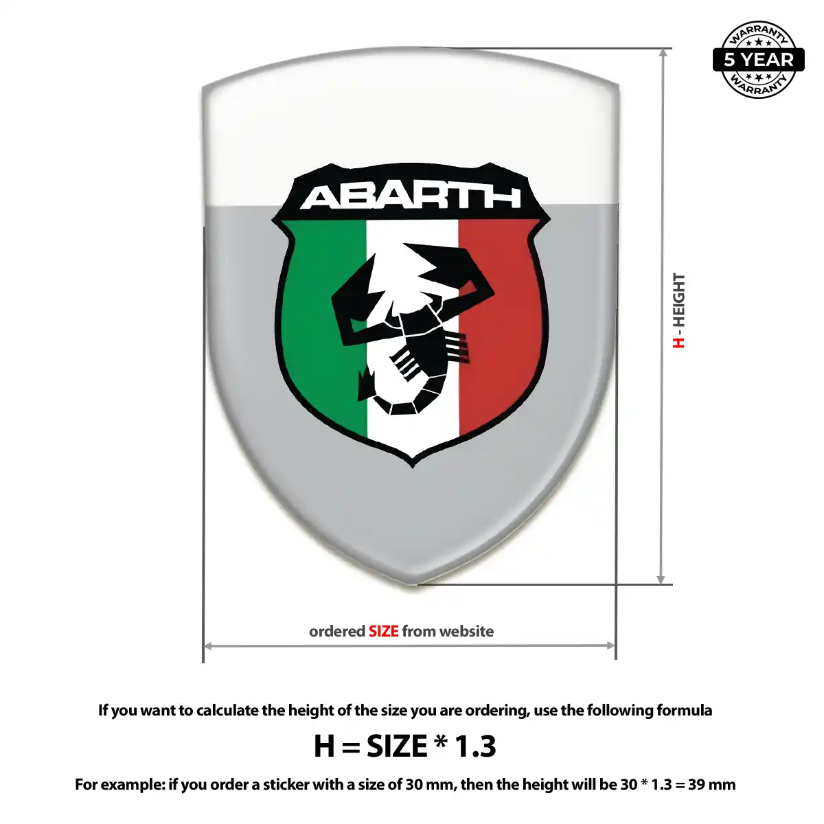 Abarth Silicone Sticker Refined Design