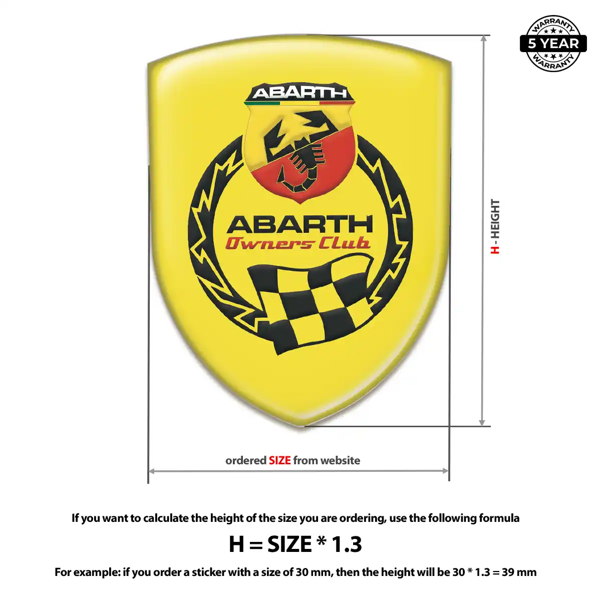 Abarth Silicone Sticker Resin Elite