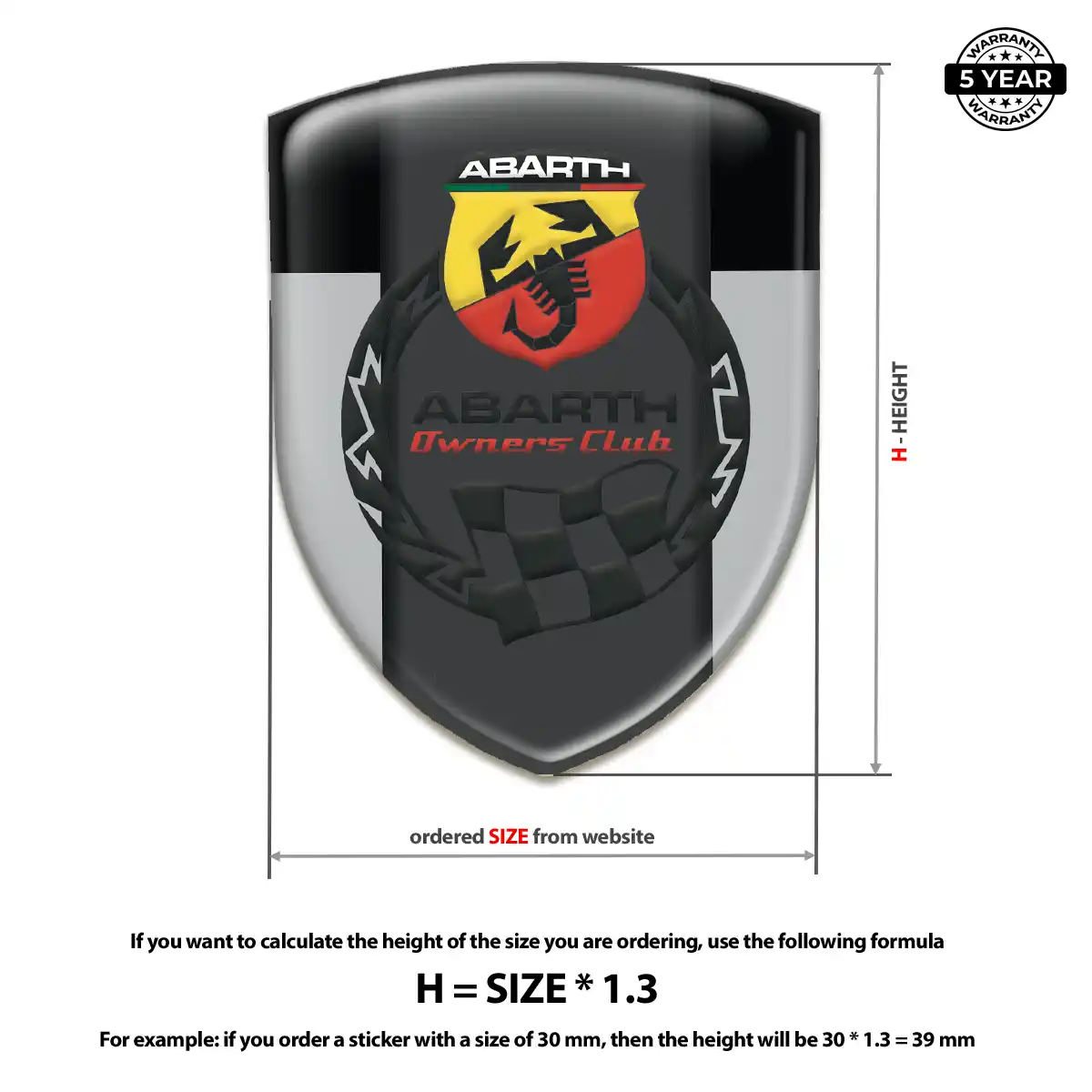 Abarth Silicone Sticker Sleek Style