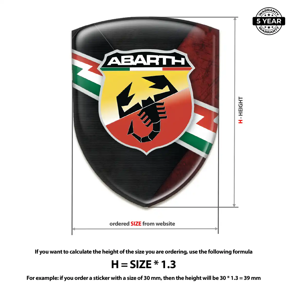 Abarth Silicone Sticker Superior Craft