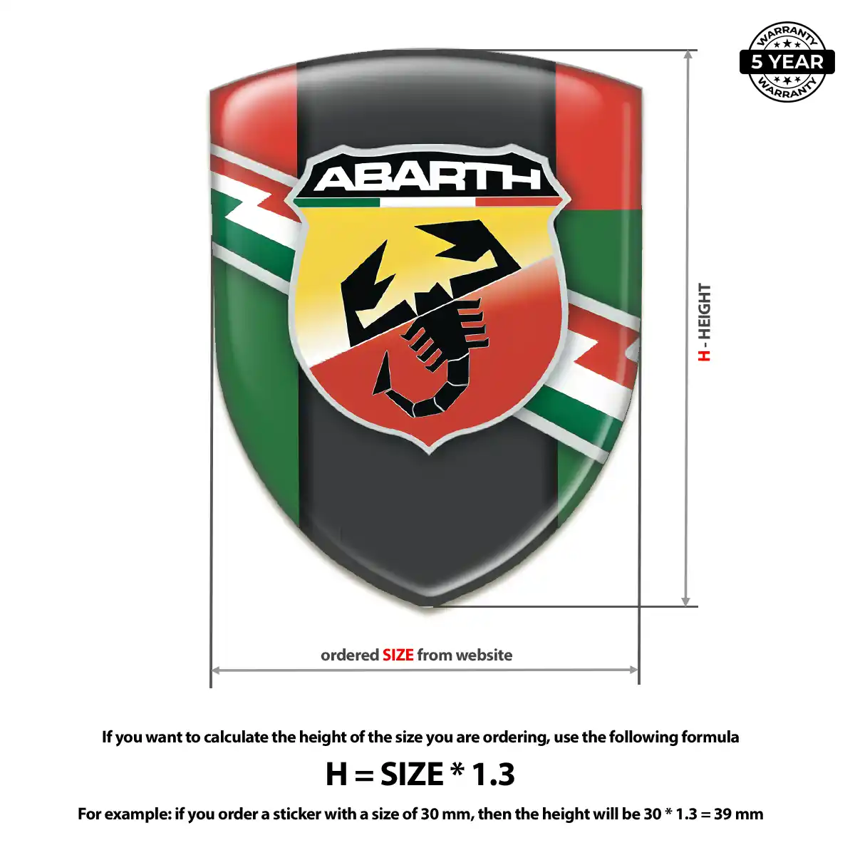 Abarth Vehicle Logo Sticker Cabin Style