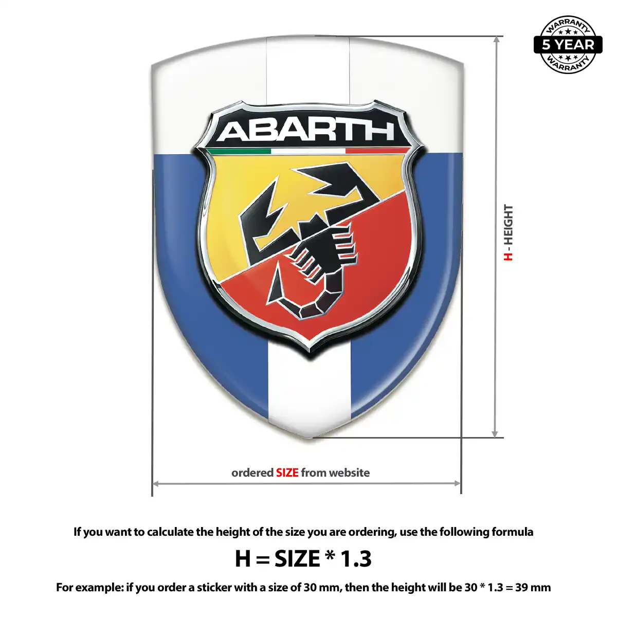 Abarth Vehicle Logo Sticker Opulent Line
