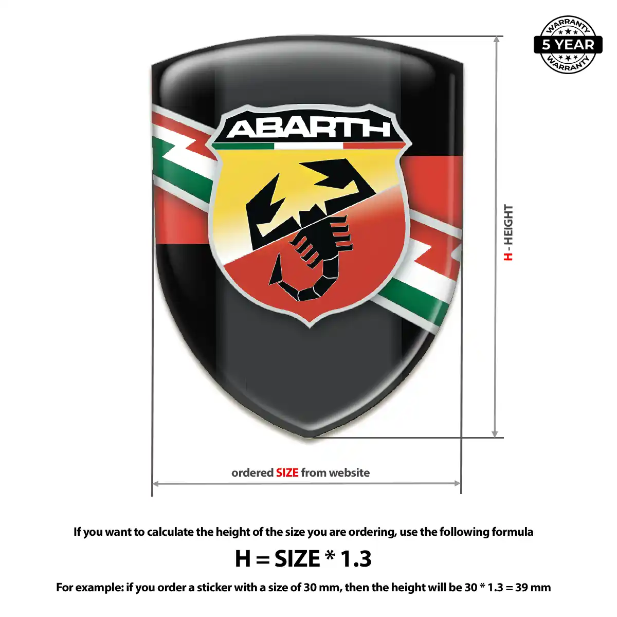 Abarth Vehicle Logo Sticker Outer Style