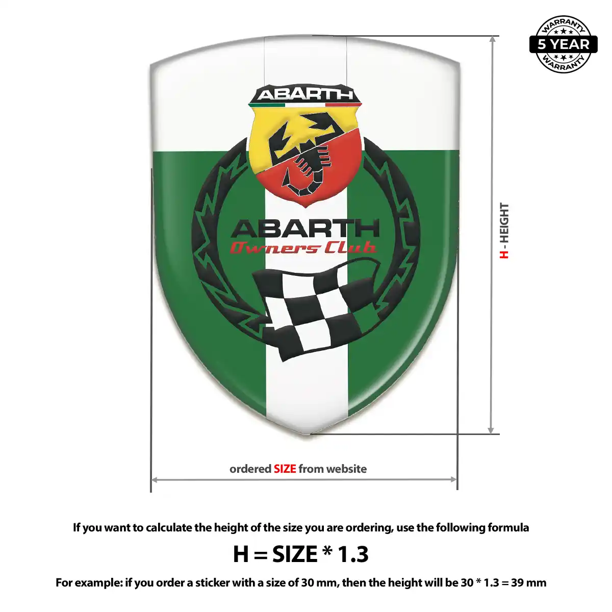Abarth Vehicle Logo Sticker Premium Dome