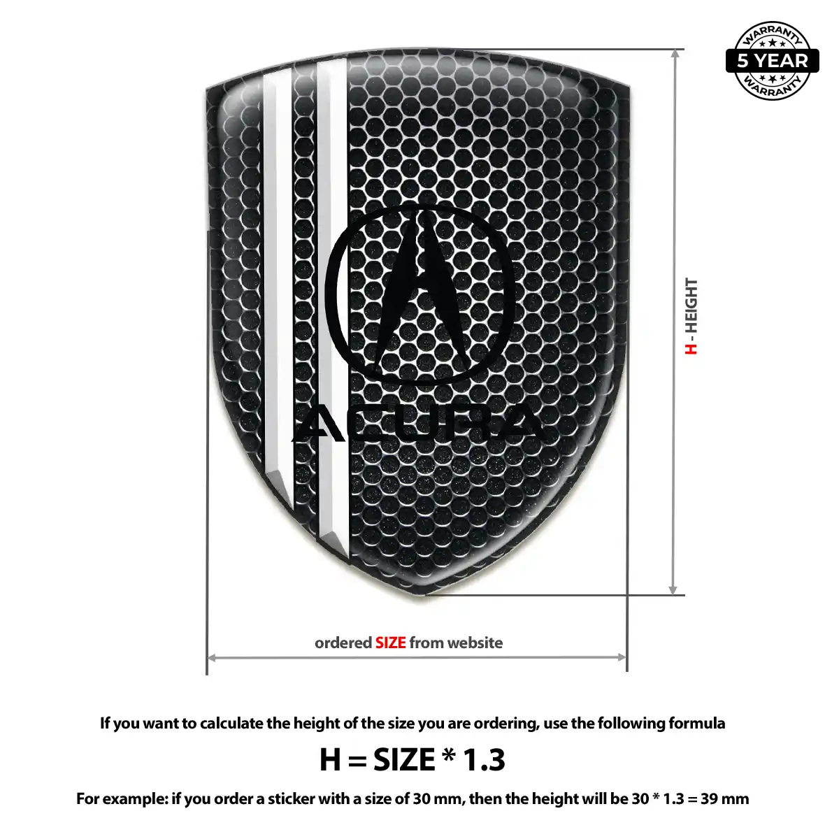 Acura 3D Badge Sticker Deluxe Edition