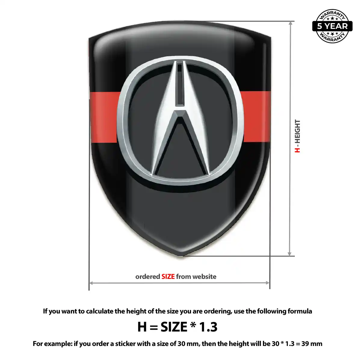 Acura 3D Badge Sticker Elite Edition