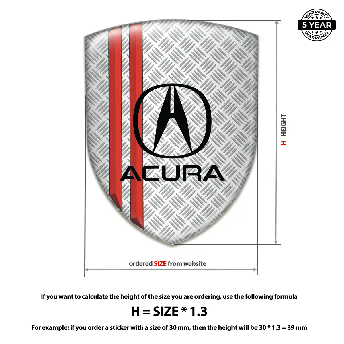 Acura 3D Badge Sticker Elite Finish
