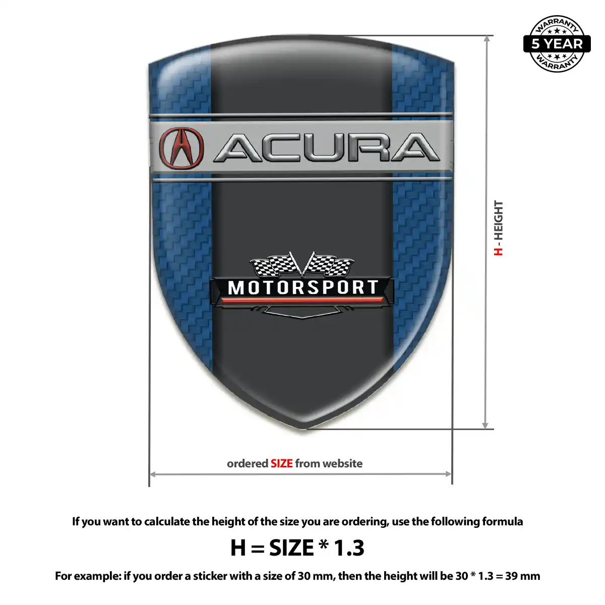 Acura 3D Badge Sticker Exclusive Series