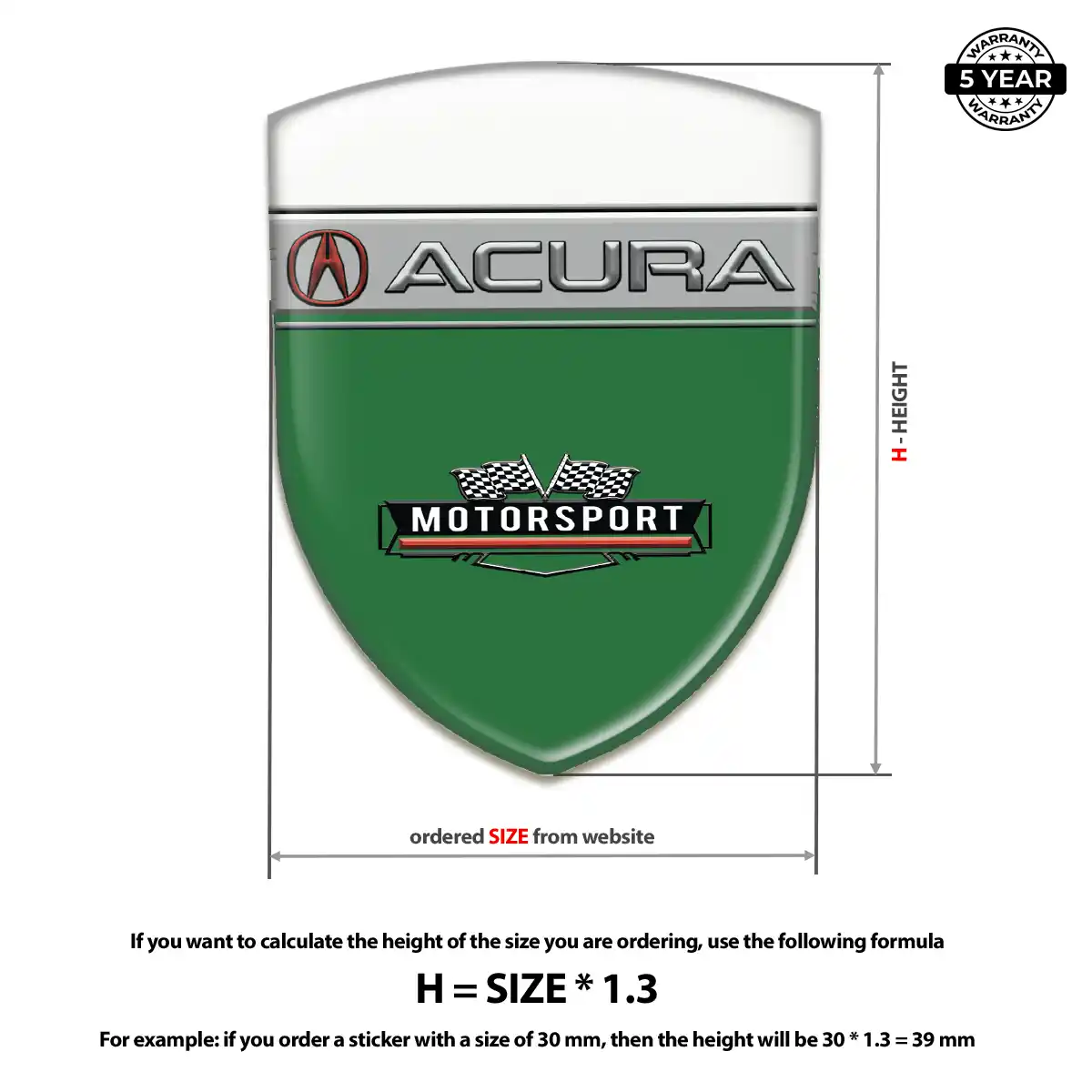 Acura 3D Badge Sticker Opulent Line