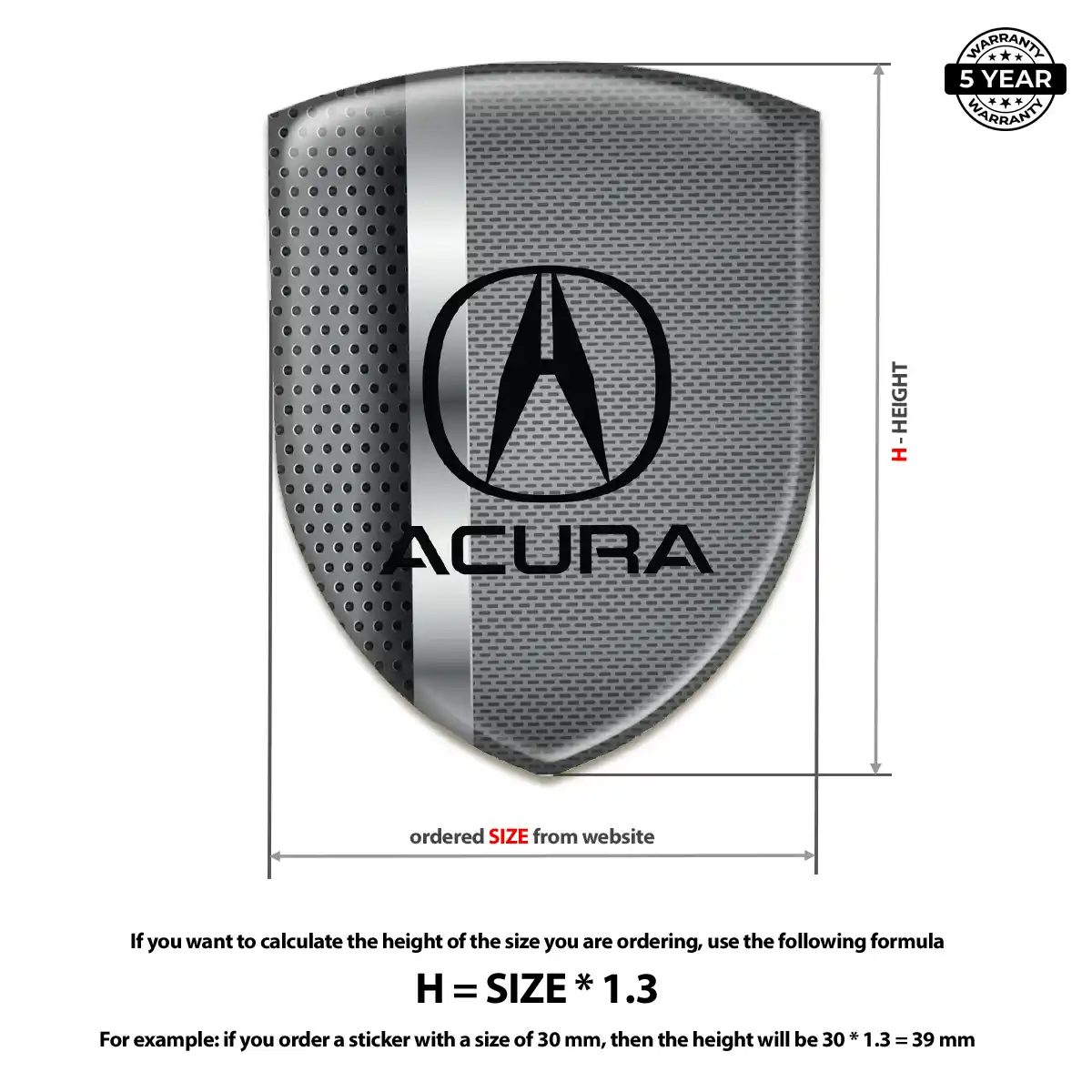 Acura 3D Badge Sticker Refined Design