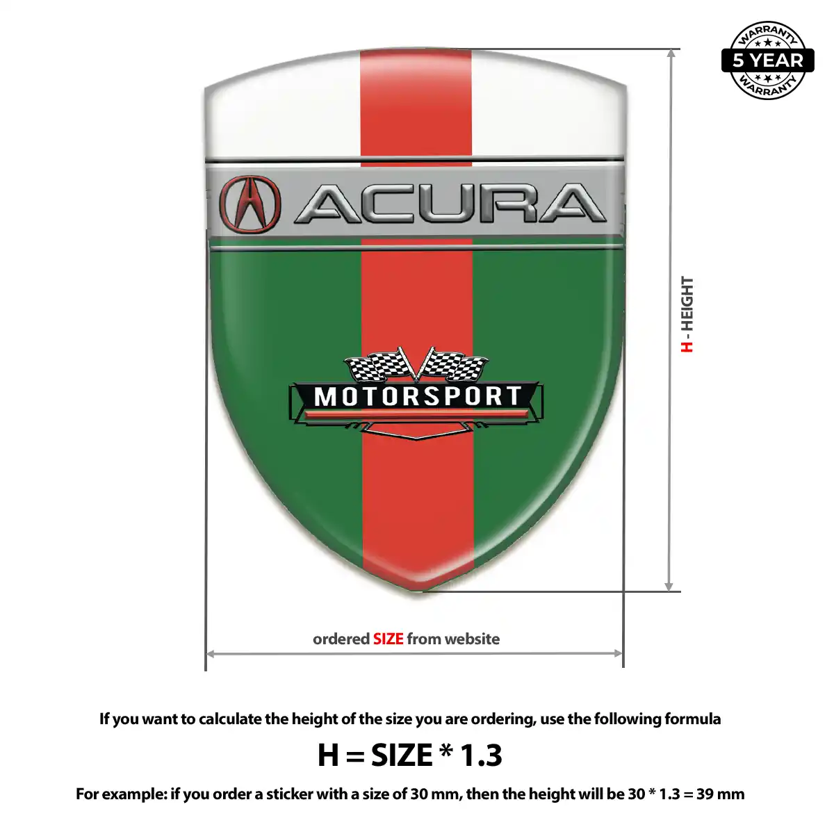 Acura 3D Badge Sticker Signature Grade