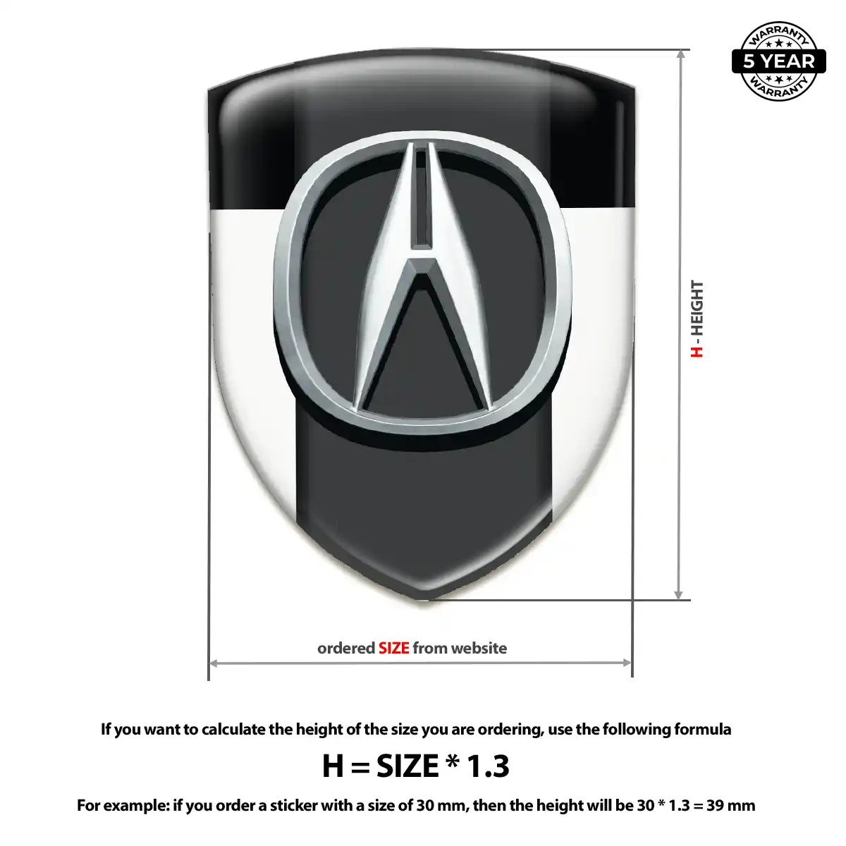 Acura 3D Badge Sticker Sleek Style