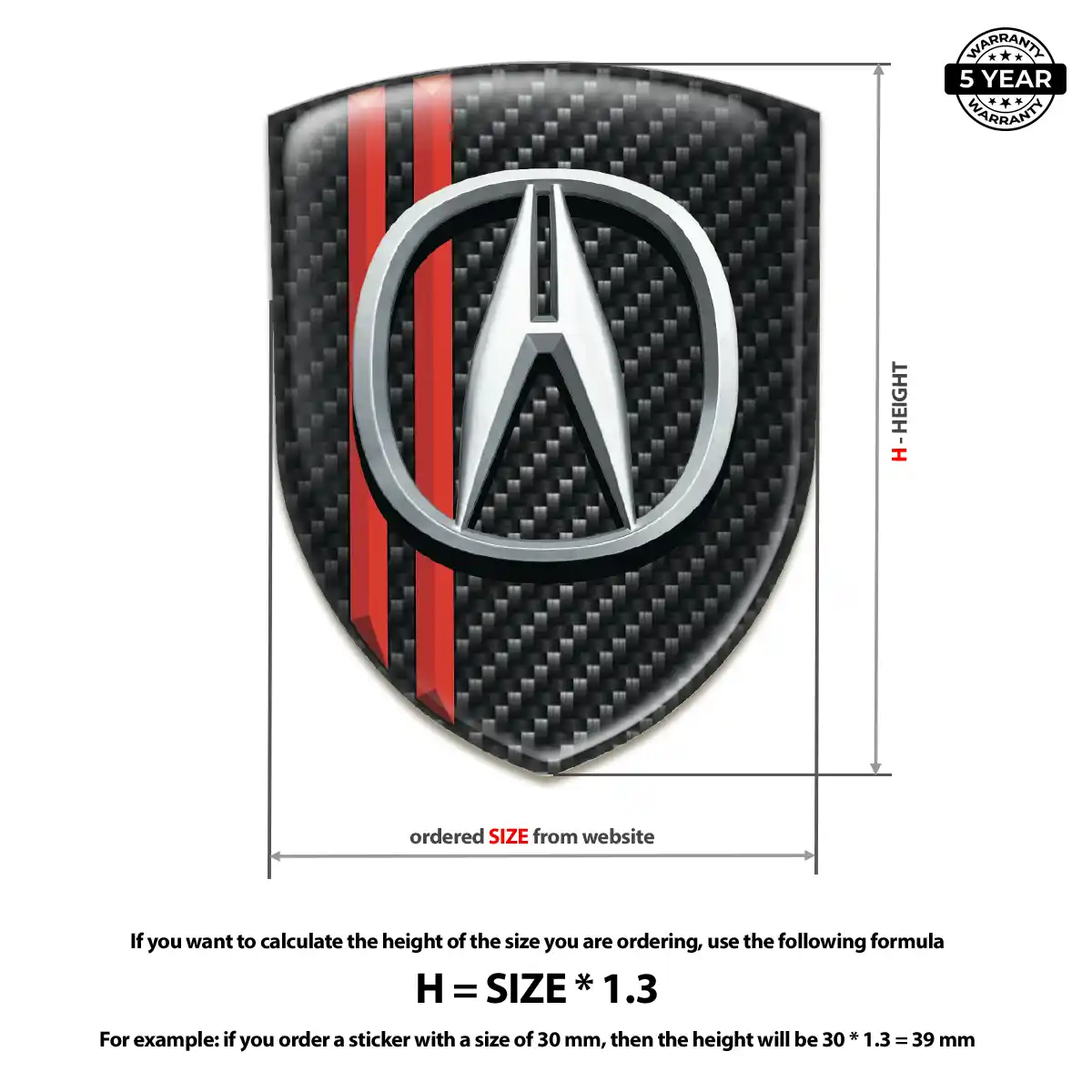 Acura 3D Badge Sticker Superior Craft