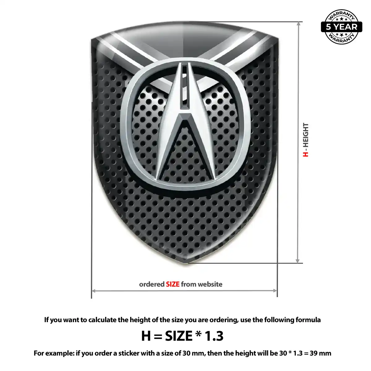 Acura 3D Domed Sticker Deluxe Edition