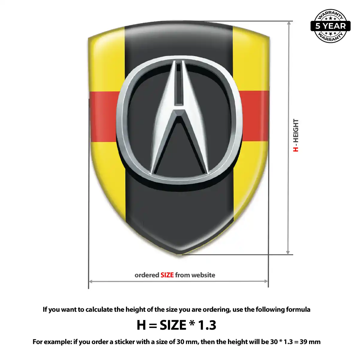Acura 3D Domed Sticker Elite Edition