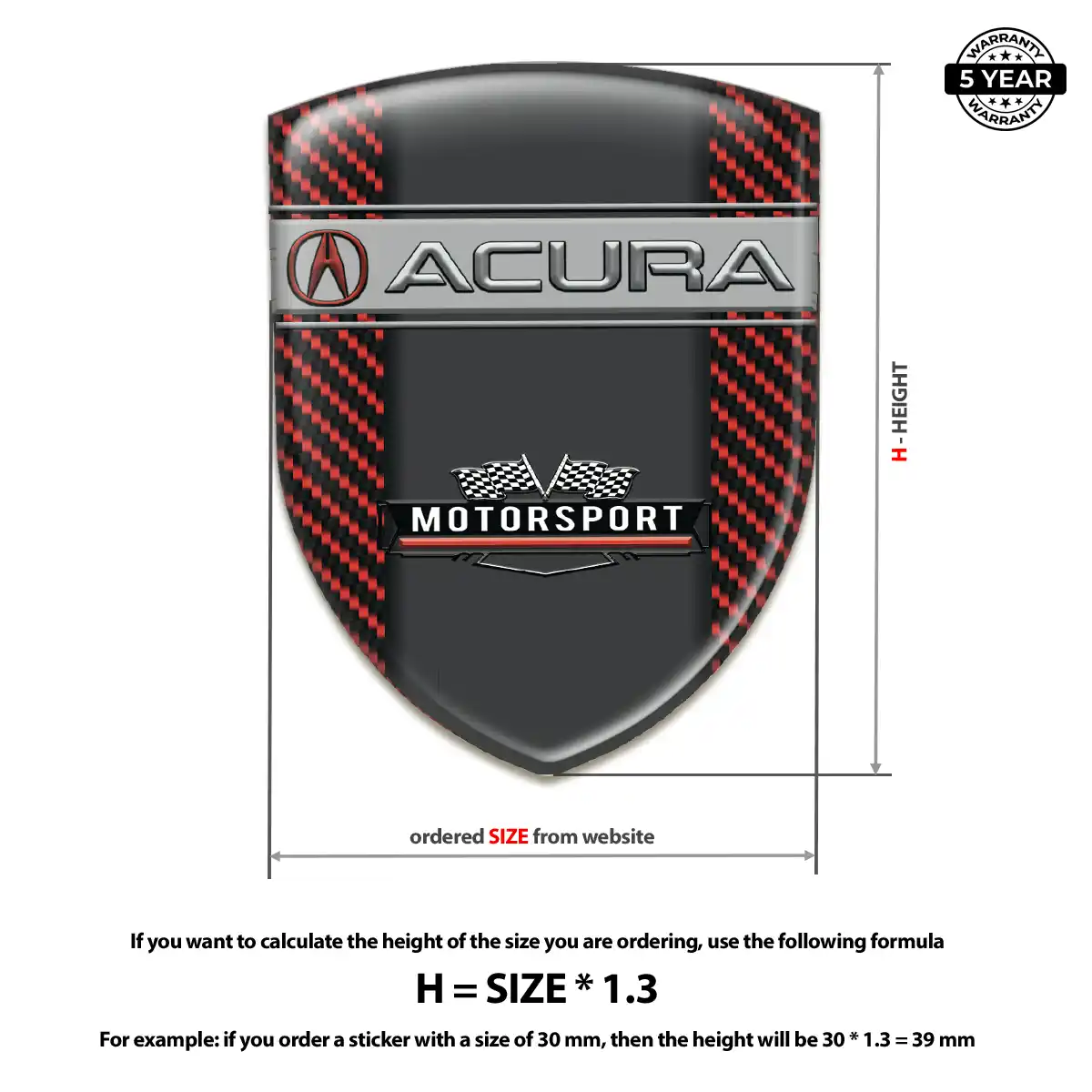 Acura 3D Domed Sticker Exclusive Series