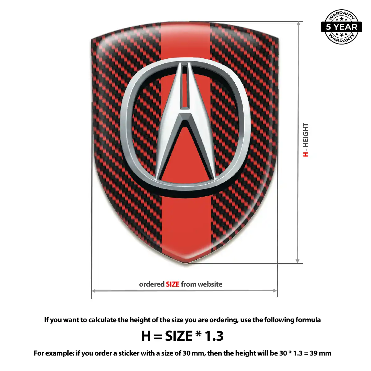 Acura 3D Domed Sticker Noble Edition