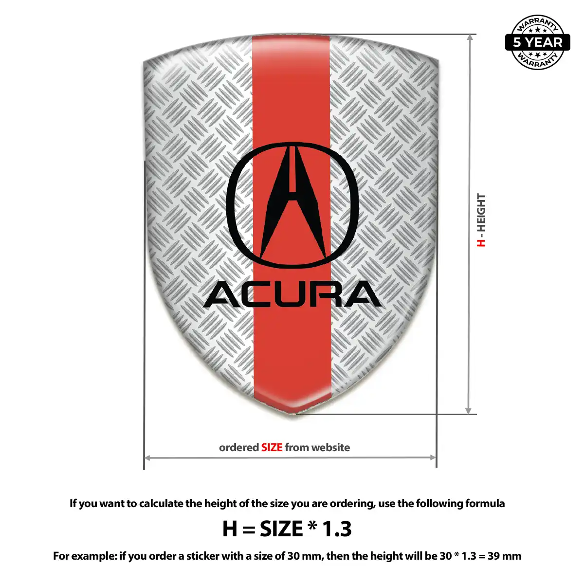 Acura 3D Domed Sticker Opulent Line
