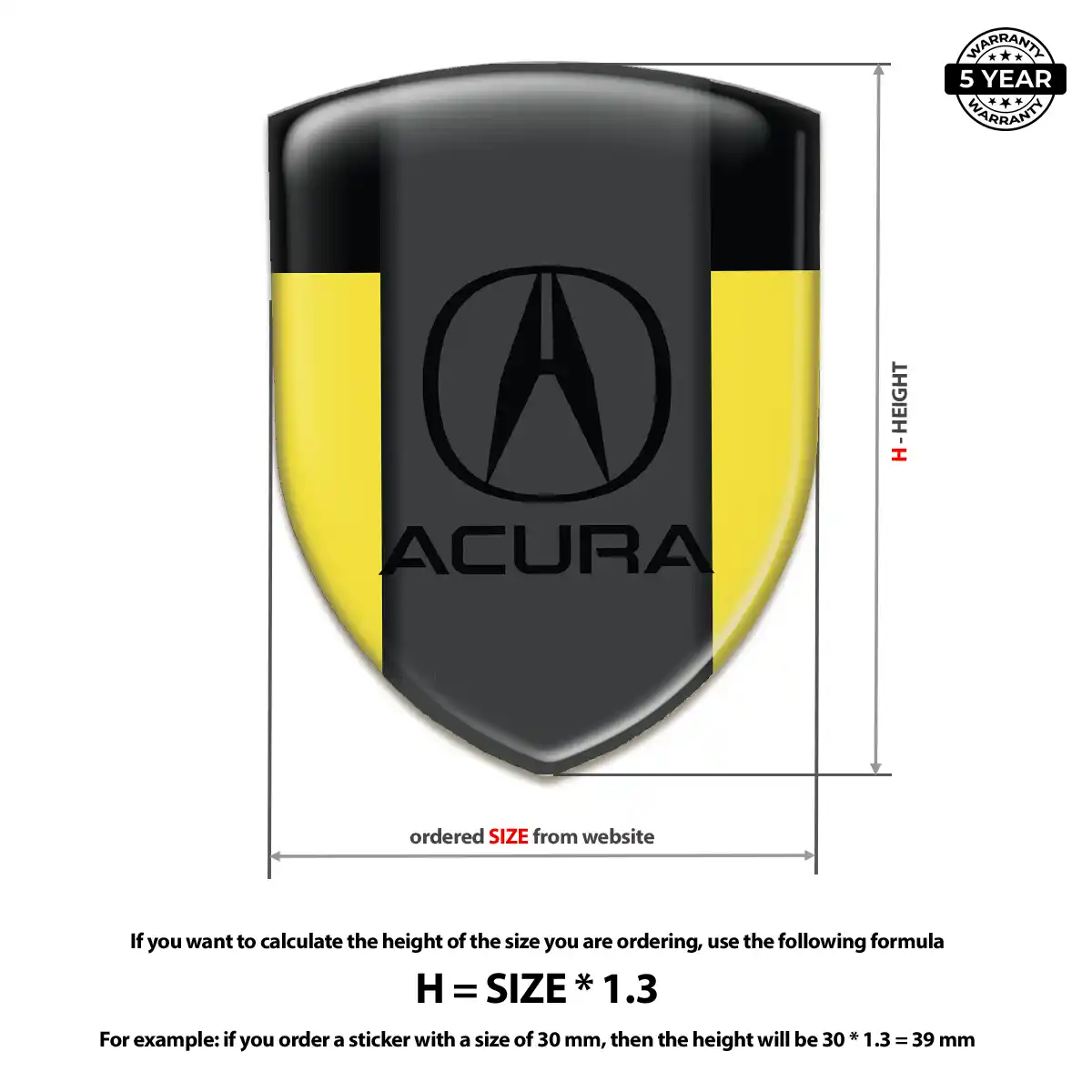 Acura 3D Domed Sticker Prestige Line