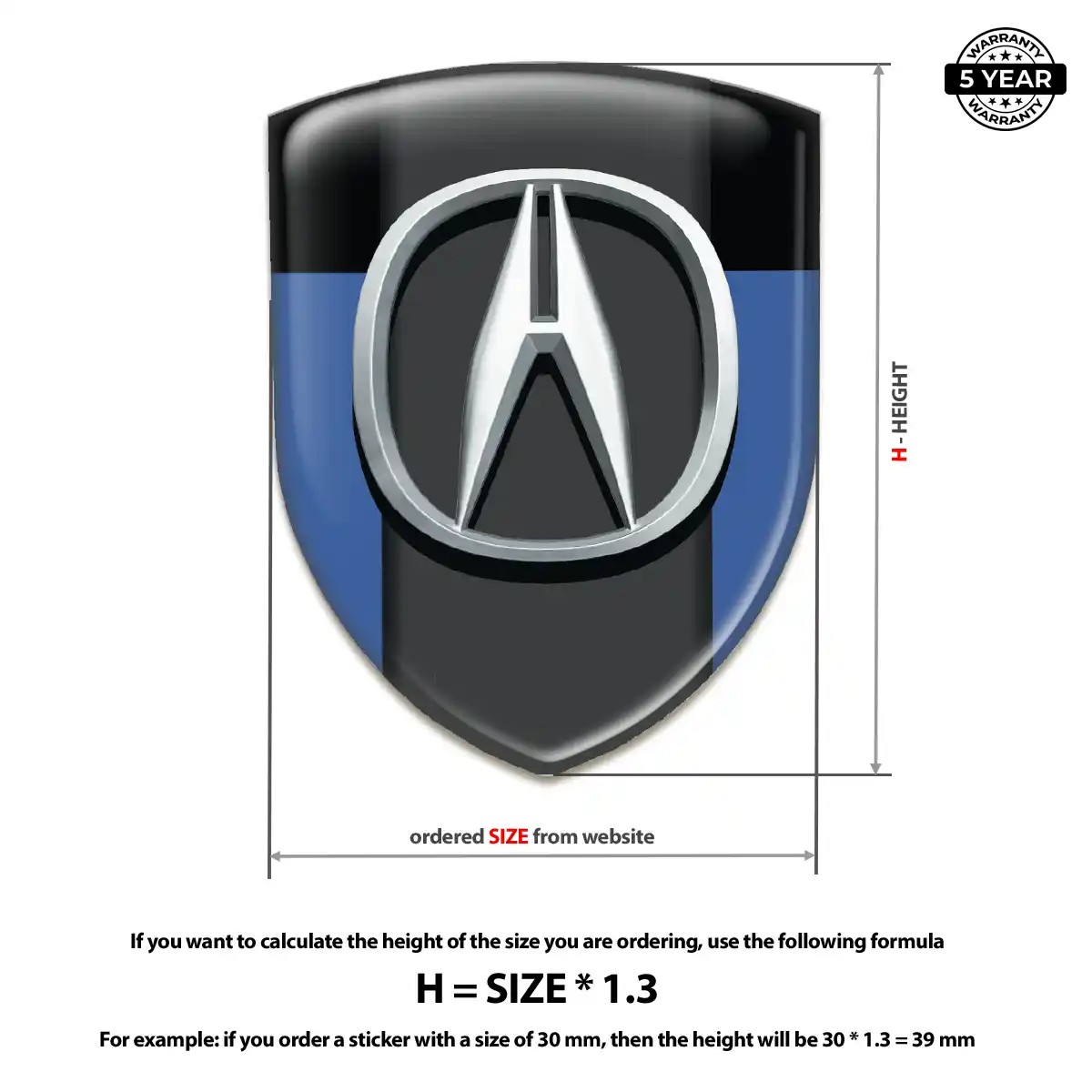 Acura 3D Domed Sticker Prime Quality