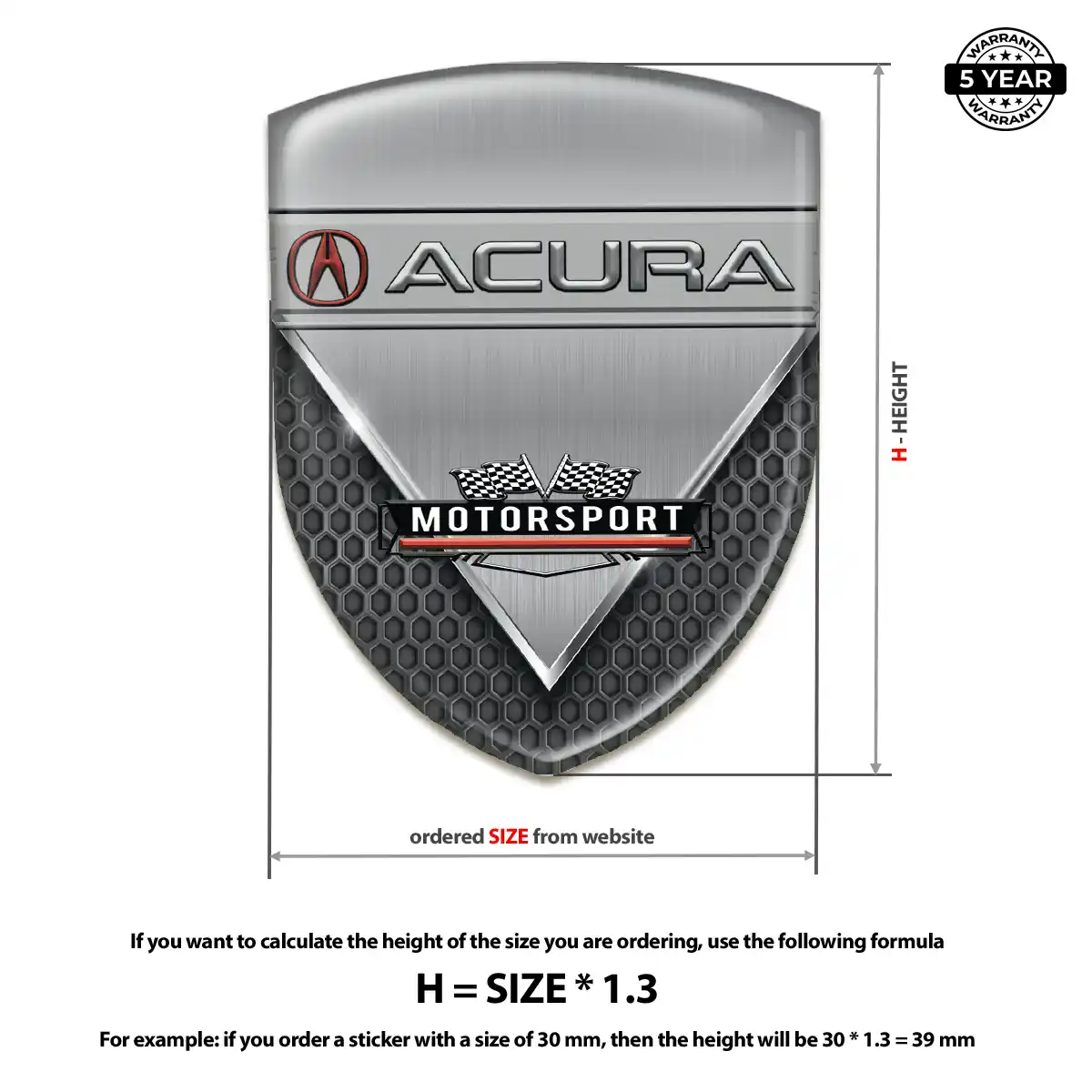 Acura 3D Domed Sticker Refined Design