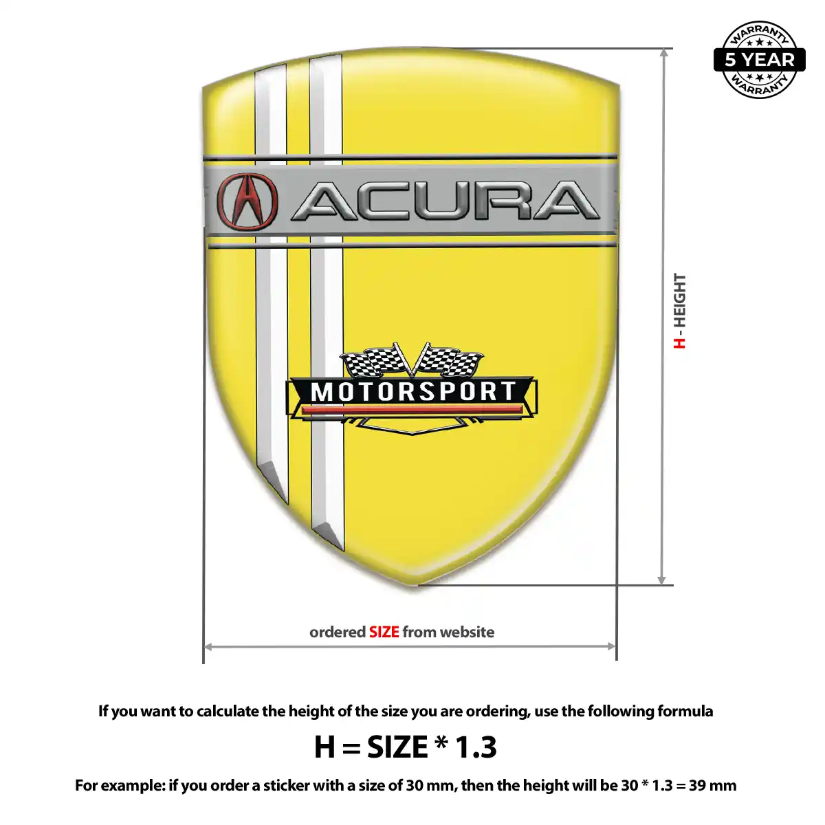 Acura 3D Domed Sticker Sleek Style
